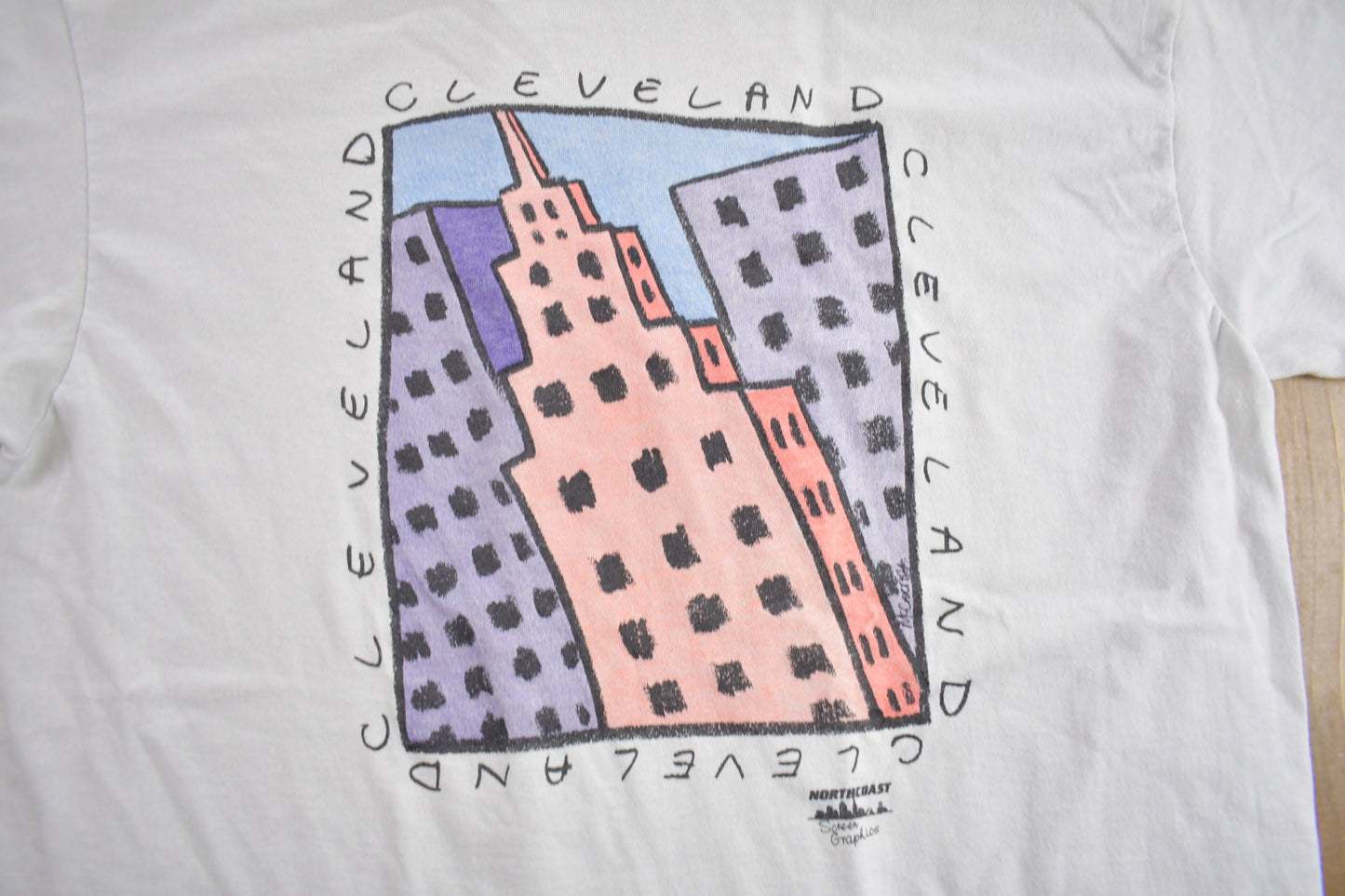 Vintage 1980s Cleveland Ohio Graphic Souvenir T Shirt / Streetwear / Made In USA / Vacation Tee / Travel T Shirt / Single Stitch