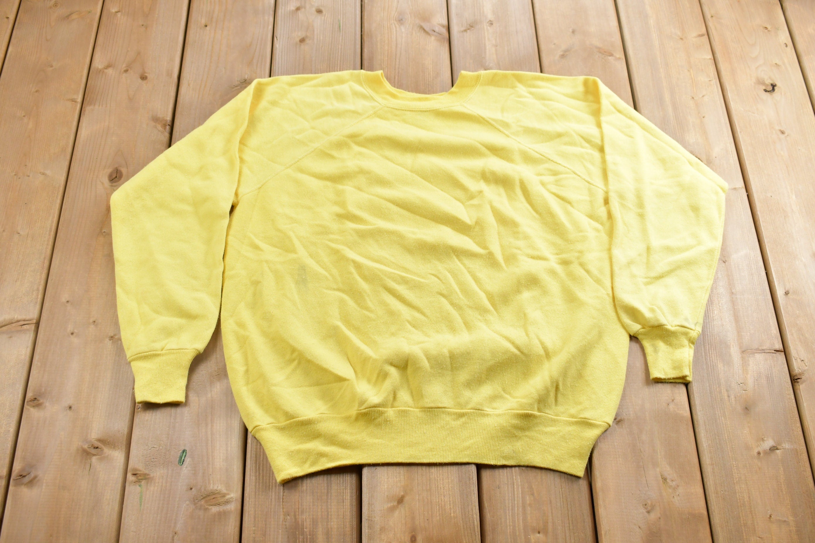 Vintage 1990s Blank Yellow Crewneck Sweatshirt