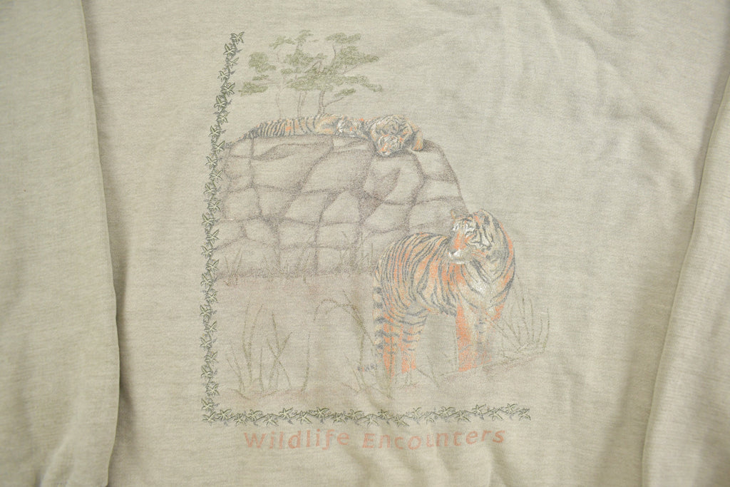 Vintage 1990s Tiger Graphic Crewneck Sweatshirt  90s Crewneck  Souvenir  Athleisure  Streetwear  Wildlife Encounters