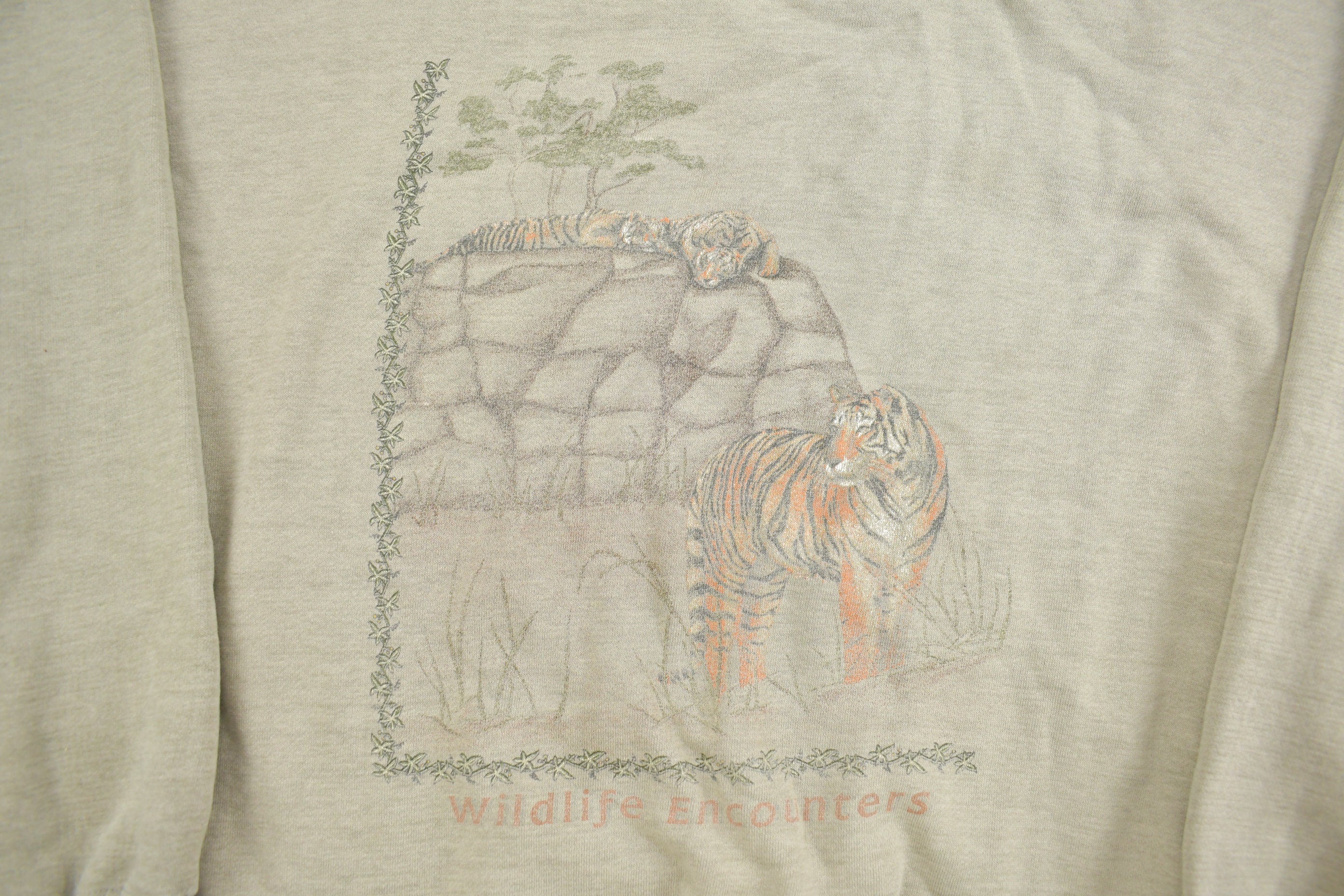Vintage 1990s Tiger Graphic Crewneck Sweatshirt  90s Crewneck  Souvenir  Athleisure  Streetwear  Wildlife Encounters