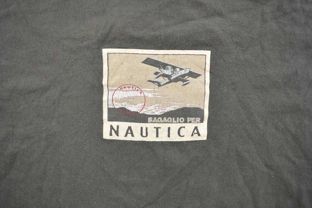 Vintage 1990s Nautica Plane Graphic T Shirt / Vintage T Shirt / Streetwear / Graphic Tee / Made In USA