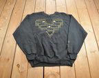 Vintage 1990s Random Abstract Design Embroidered Crewneck Sweatshirt Made In USA