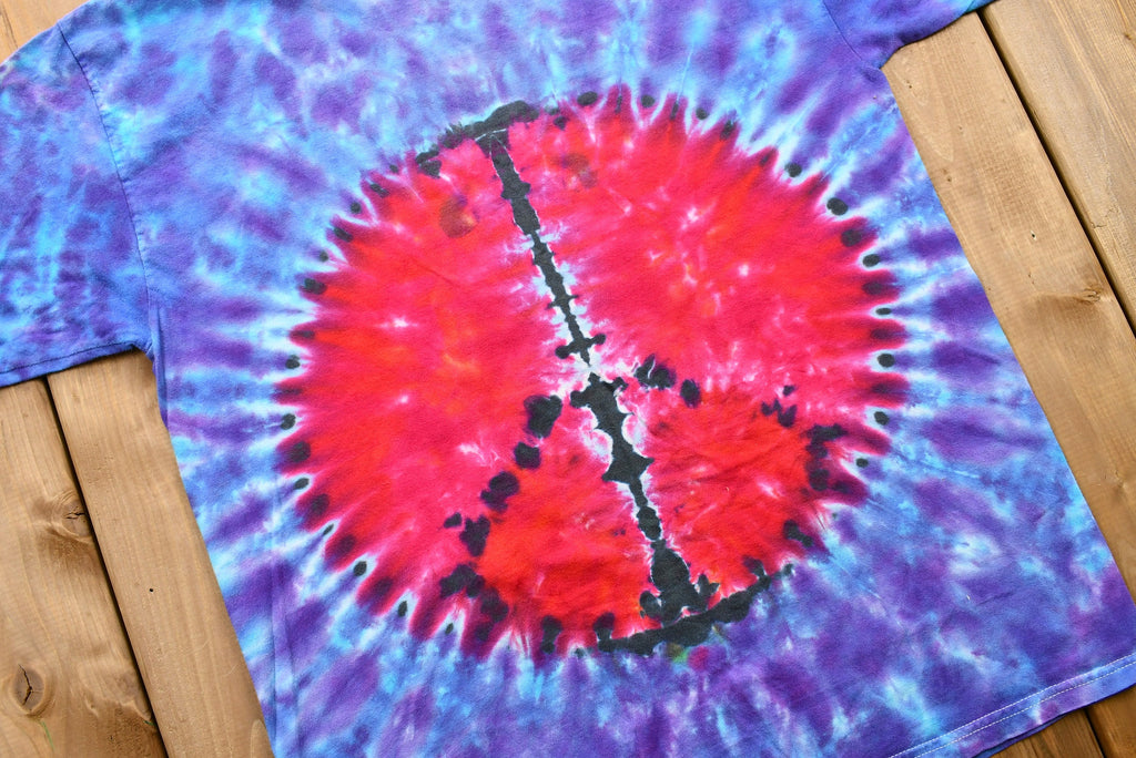 Vintage 1990s Tie-Dye Peace Sign T-Shirt