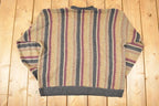 Vintage 1990s JJ Farmer Wool Knit V Neck Sweater Men's XL