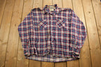 Vintage 1990s Saugatuck Plaid Flannel Button Up Shirt