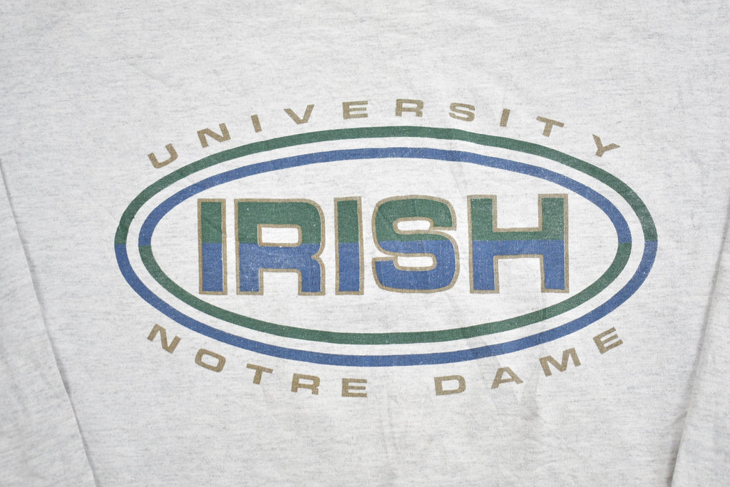 Vintage 1990s University of Notre Dame Collegiate Crewneck  Fighting Irish  Embroidered  NCAA Sweatshirt  Sportswear  Americana