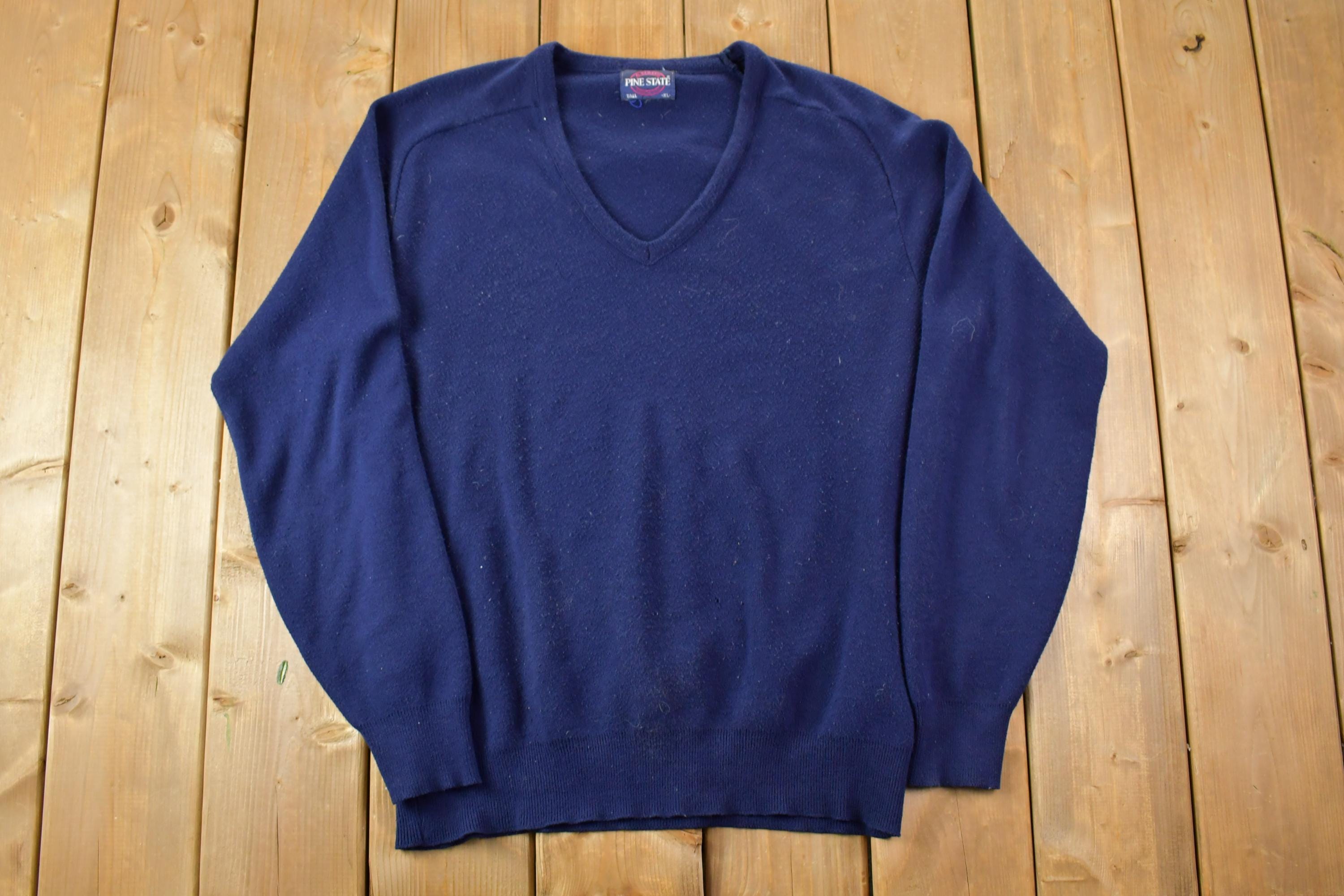 Vintage 1990s Pine State Knit V Neck Sweater