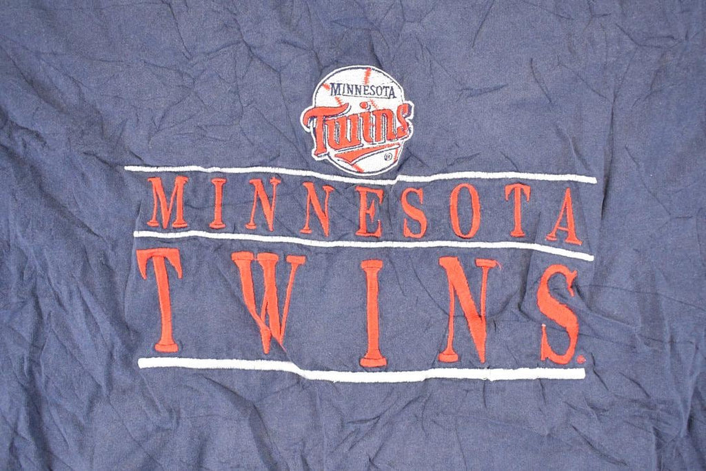 Vintage 1990s Logo 7 Minnesota Twins Embroidered MLB Souvenir T-Shirt Men's L