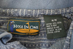 Vintage 1990s Hole In One Striped Quarter Button Shirt Men's L