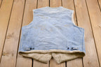 Vintage 1970s Lee Storm Rider Sherpa Lined Denim Vest Men's Large