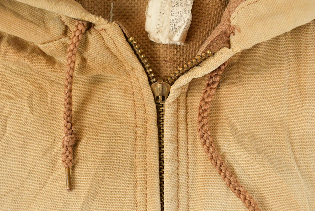 Vintage 1980s Carhartt Sun Faded Canvas Hooded Jacket Men's Large