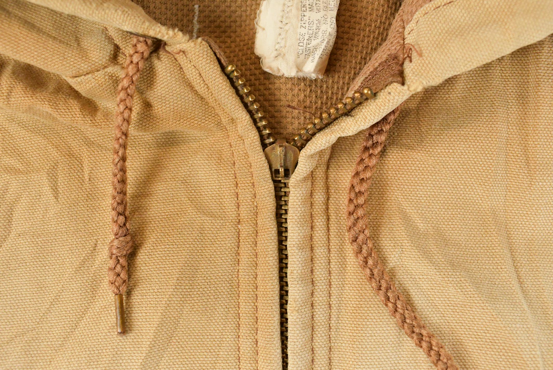 Vintage 1980s Carhartt Sun Faded Canvas Hooded Jacket Men's Large