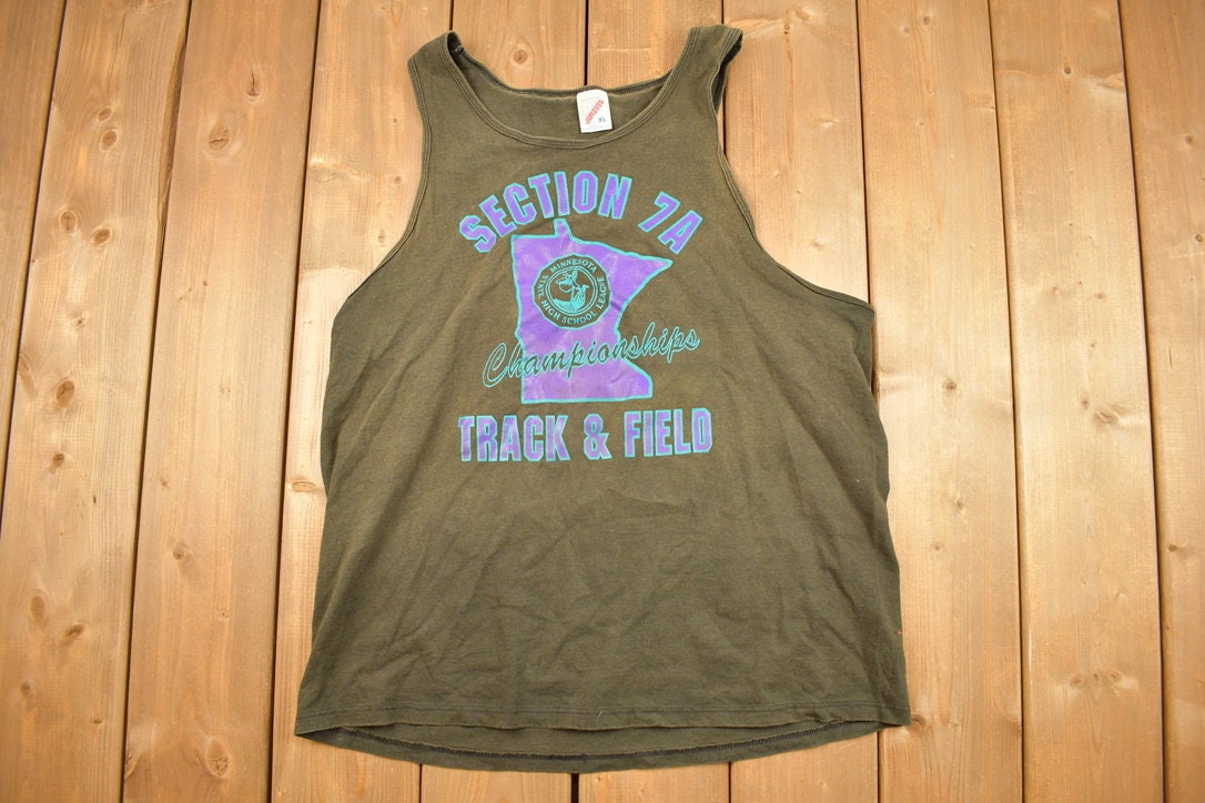 Vintage 1990s Minnesota State Track & Field Championship Collegiate Tank Top / Americana / Sportswear / Vintage Tank Top