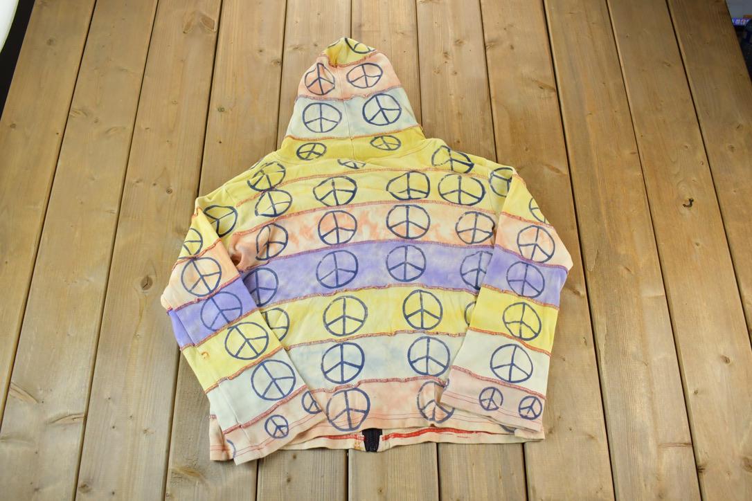 Vintage 1960s Peace Sign Hoodie Made In Nepal
