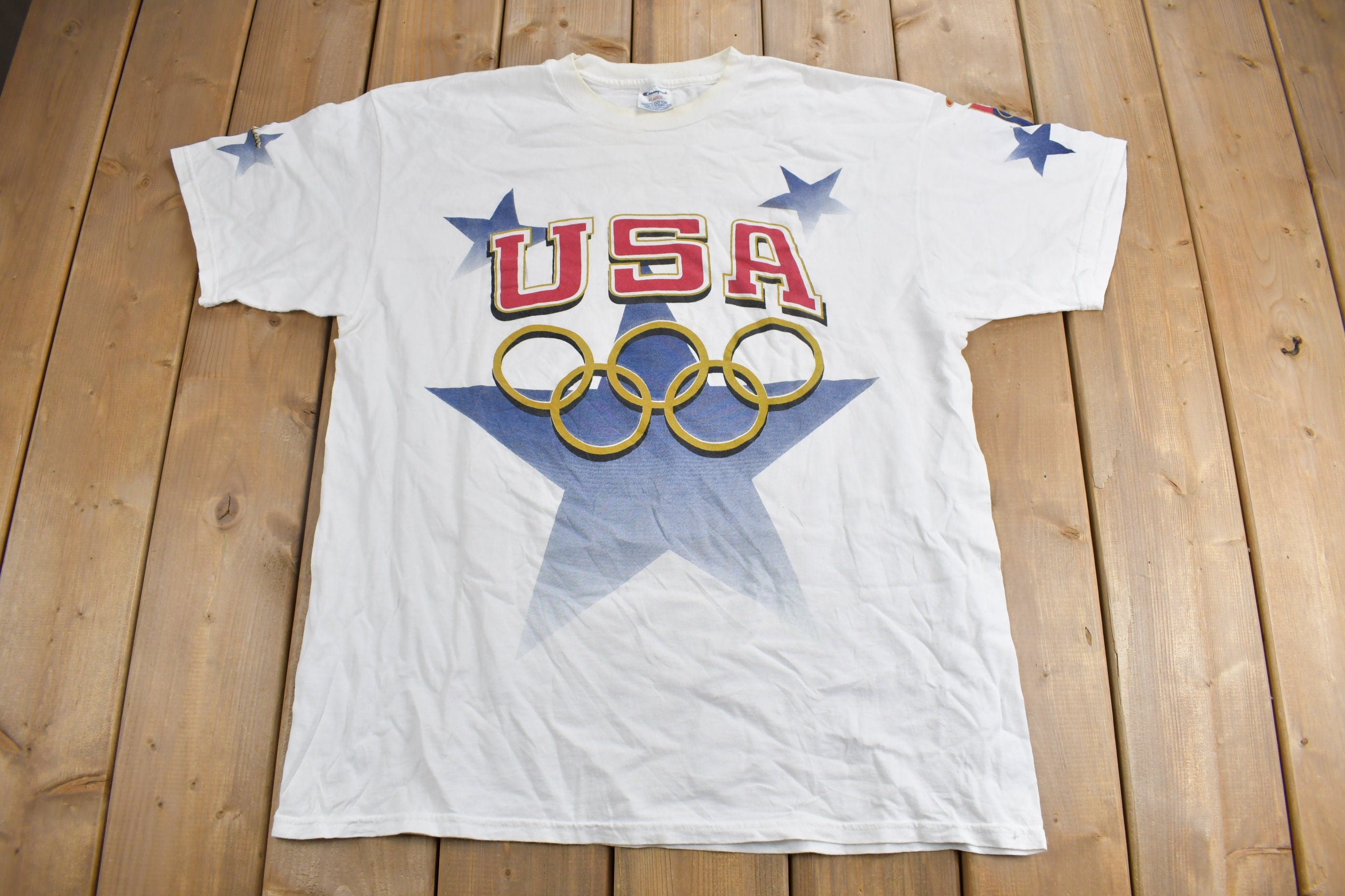 Vintage 1990s Team USA Olympic Basketball Champion T-Shirt