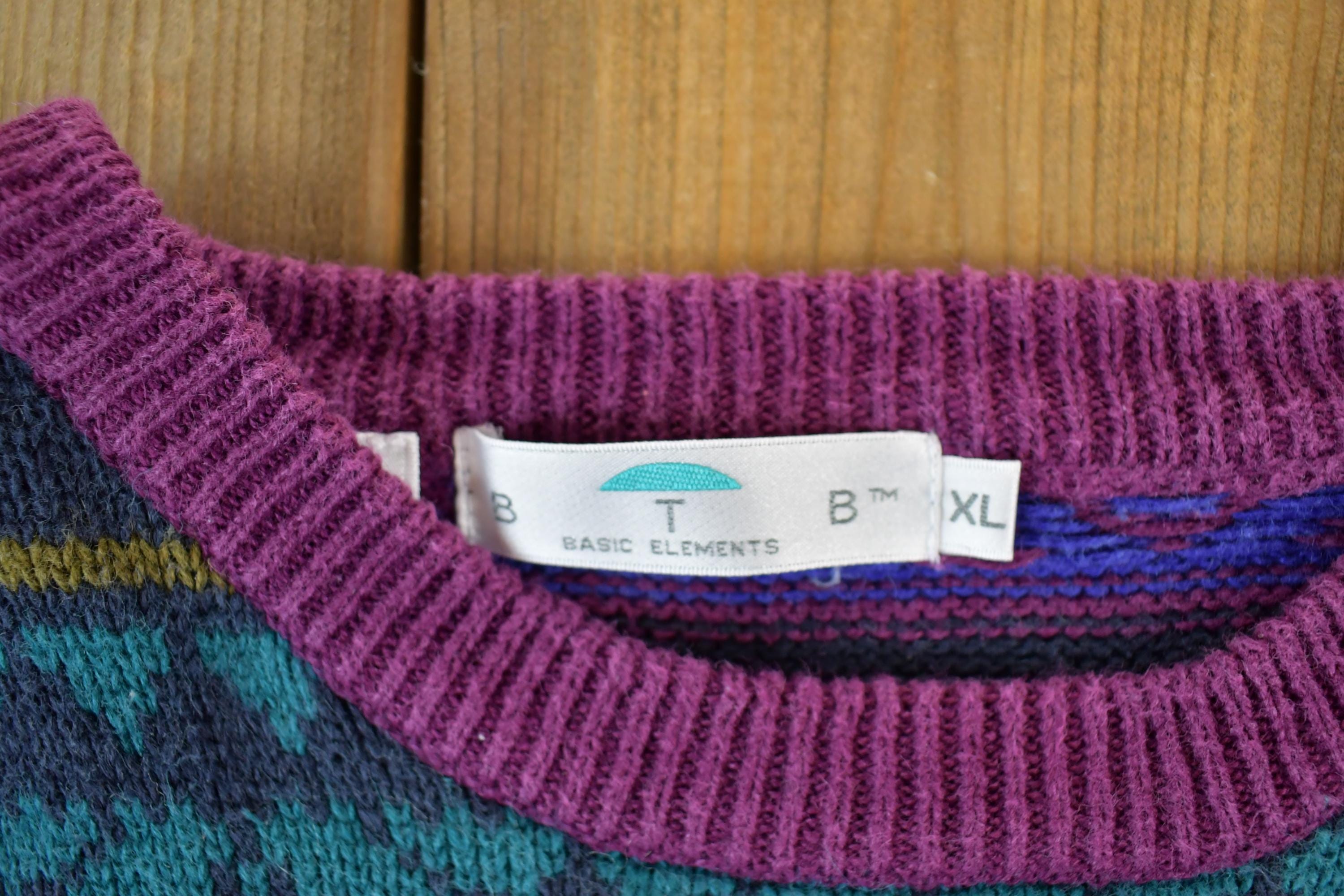 Vintage 1990s Basic Elements Knit Crewneck Sweater