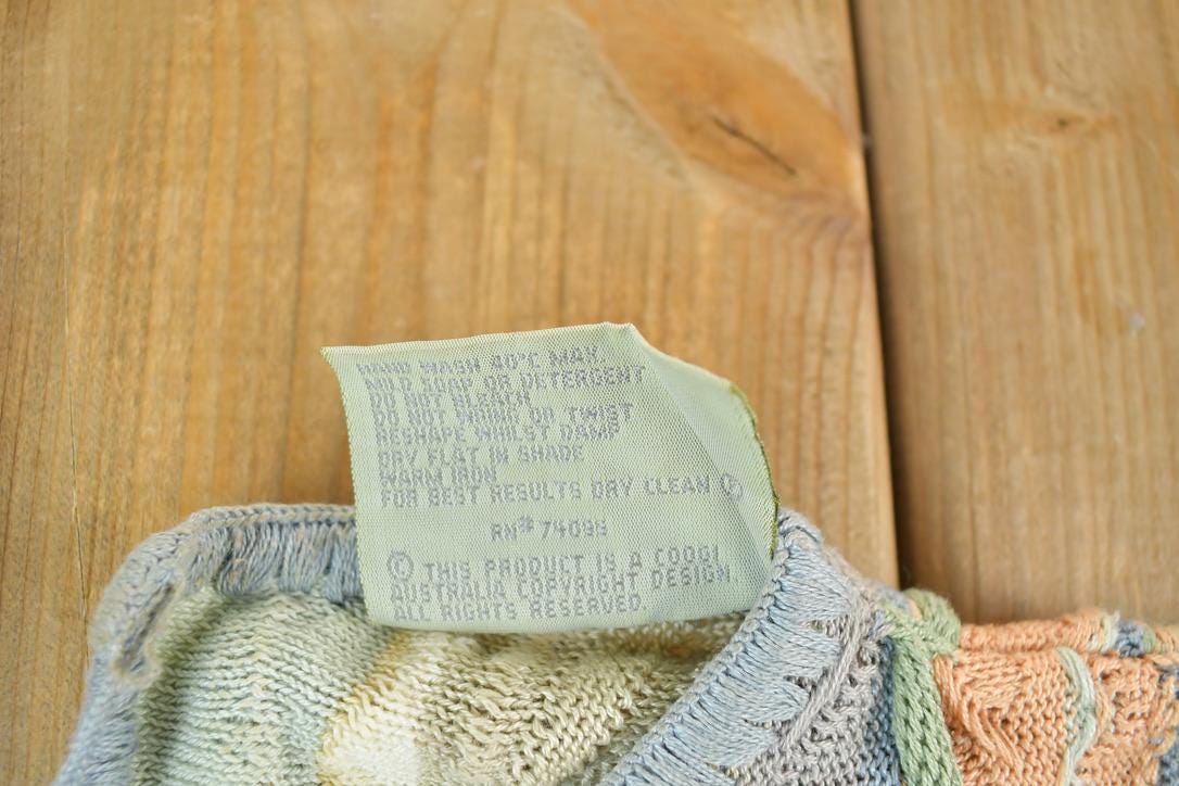 Vintage 1990s Coogi Made In Australia 3D knit 100% Cotton Abstract Pattern Crewneck Sweater Dress