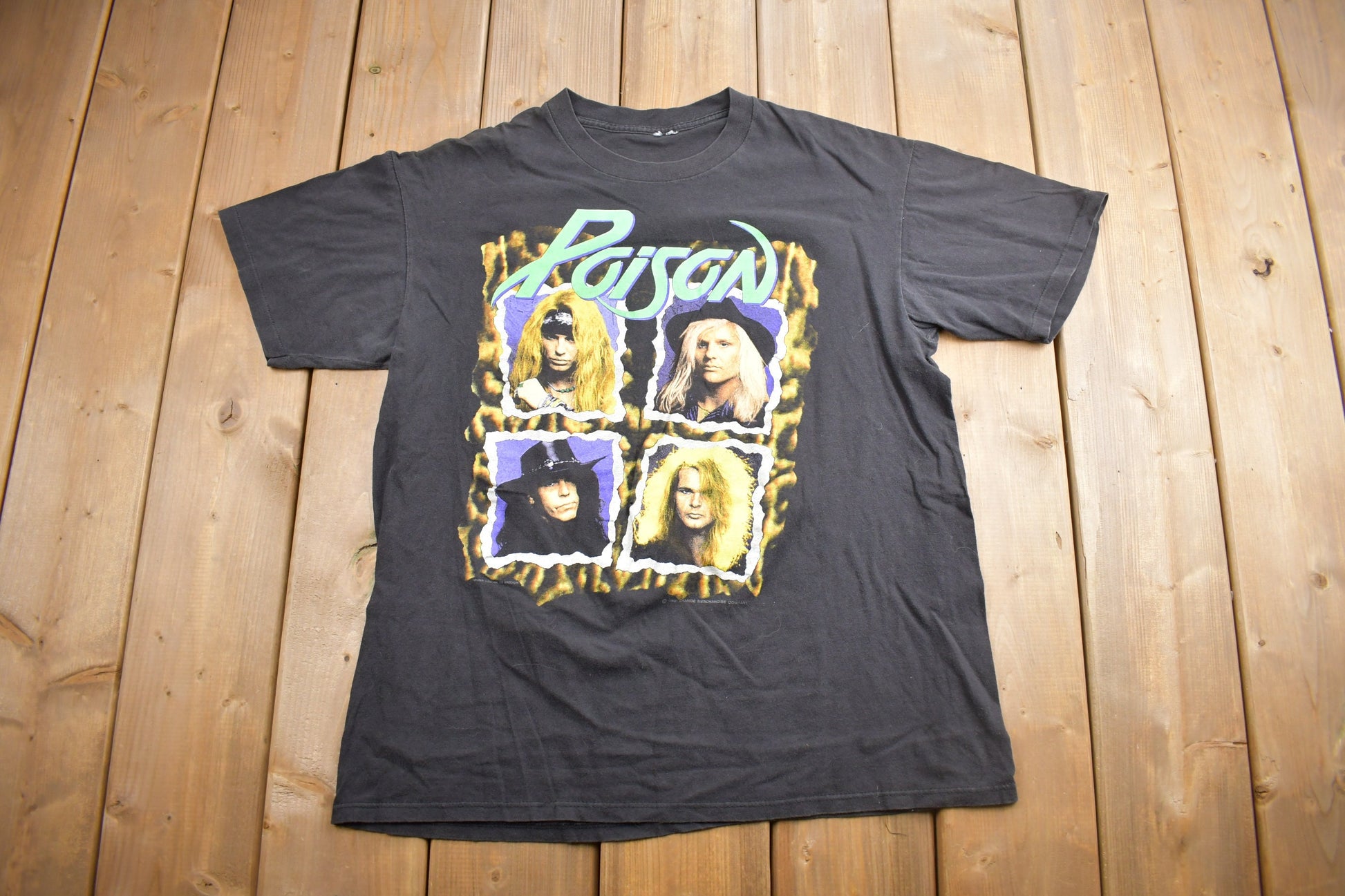 Vintage 1991 Poison Flesh And Blood World Tour Graphic Band T-Shirt