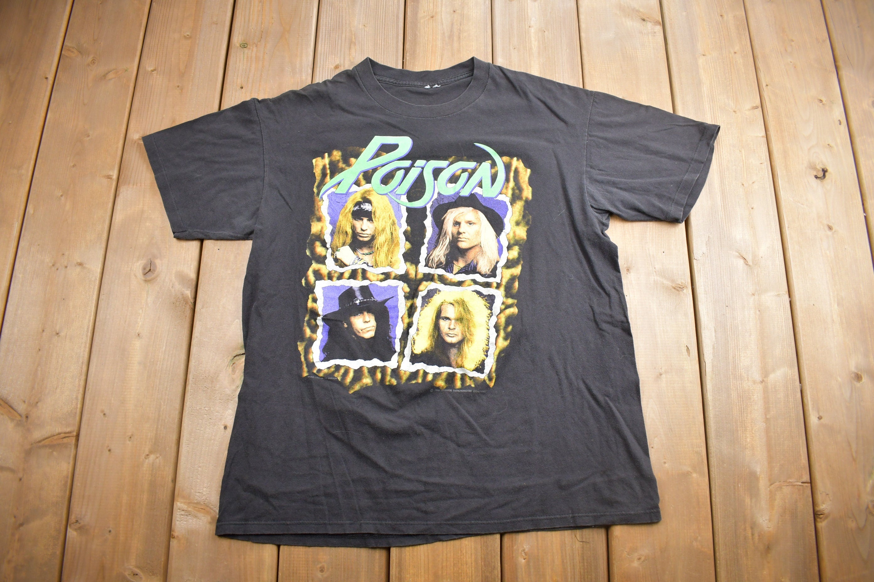Vintage 1991 Poison Flesh And Blood World Tour Graphic Band T-Shirt