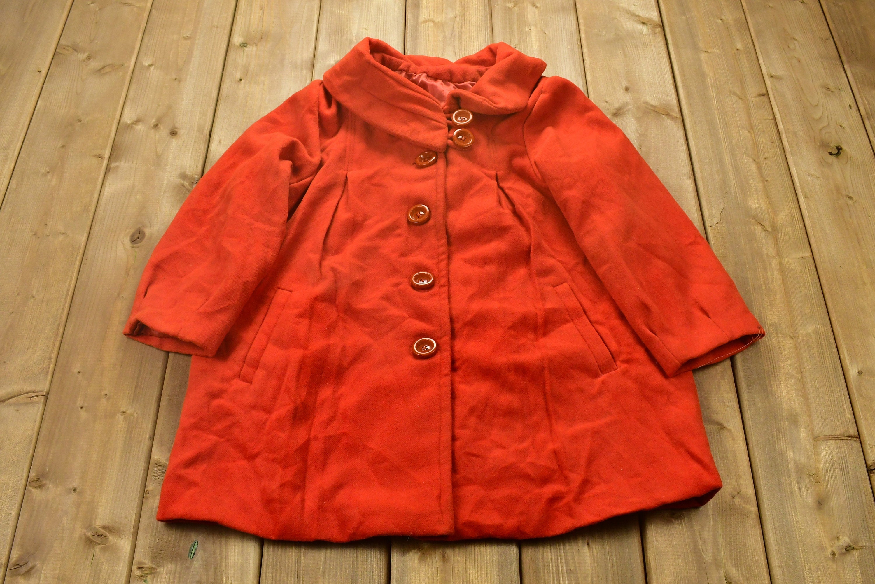 Vintage 1960s Button Down Red Women's Jacket  Fall Jacket  Winter Jacket  Streetwear  Winter Outerwear  Formal Jacket  True Vintage