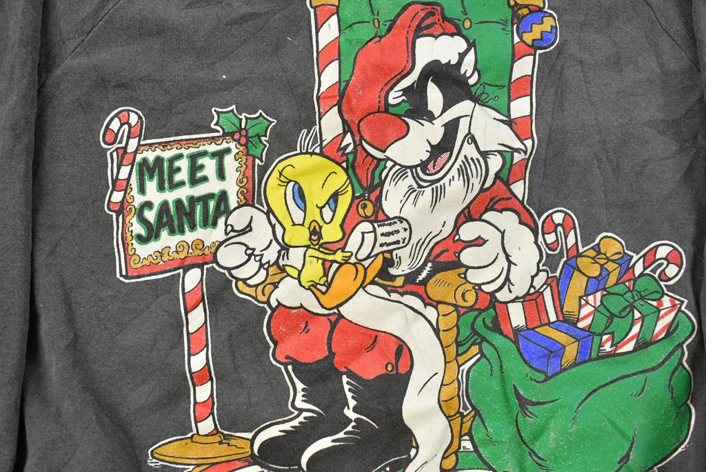 Vintage 1990s Looney Tunes Christmas Crewneck Sweatshirt Men's L / Vintage Sweatshirt / Warner Bros / 90s Cartoon Sweater / Tweety Bird