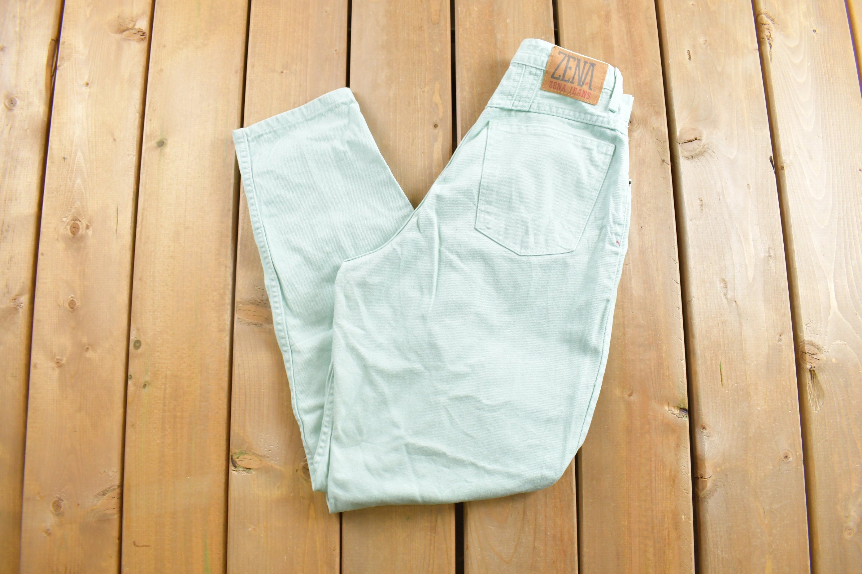 Vintage 1990's Zena Light Turquoise Jeans Size 28 x 30