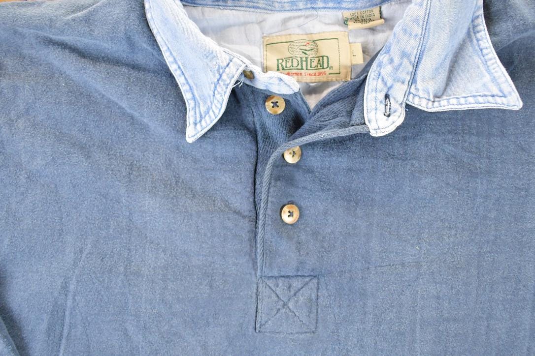 Vintage 1990s Red Head Quarter Button Up Shirt Mens L
