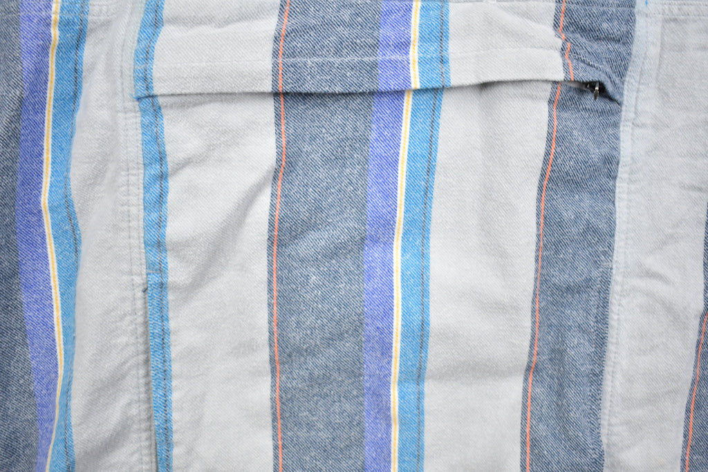 Vintage 1990s No Boundaries Hooded Pullover Striped Quarter Button Hoodie