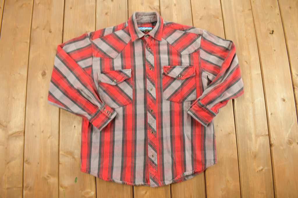 Vintage 1990s Sandy River Plaid Flannel Button Up Shirt