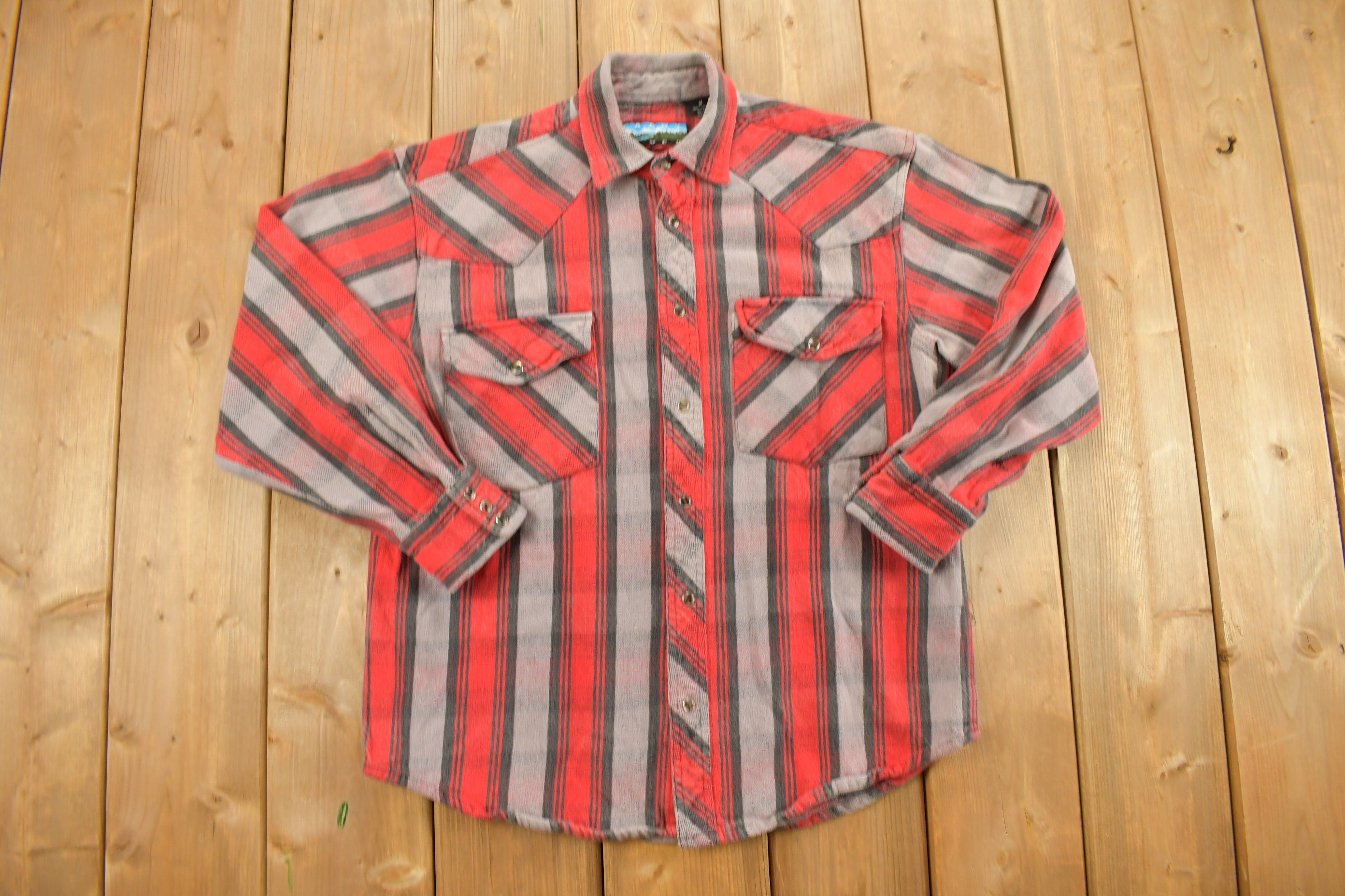 Vintage 1990s Sandy River Plaid Flannel Button Up Shirt
