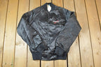 Vintage 1990s Ovation Guitars Embroidered Snap Button Satin Jacket Made In USA