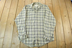 Vintage 1990s Eddie Bauer Button Up Shirt  1990s Plaid Button Up  Vintage Flannel  Outdoors  Mens Medium
