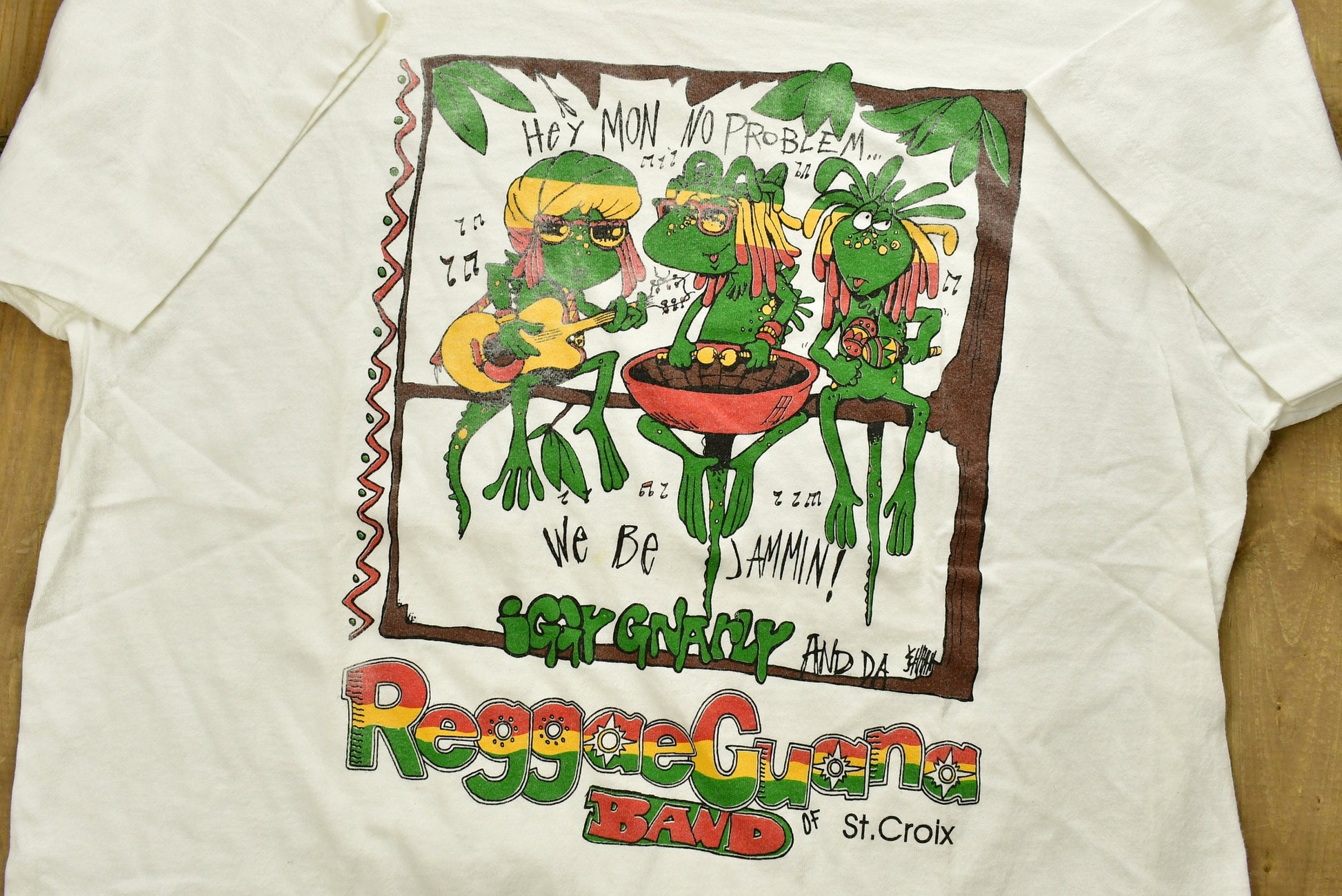 Vintage 1990s St. Croix Reggae Guana Band T-Shirt