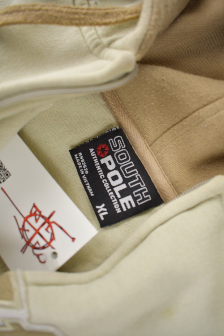 Vintage Y2K South Pole Embroidered Zip Up Hoodie Size XL