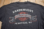 Vintage 1997 Vandervest Harley Davidson Peshtigo WI T-Shirt