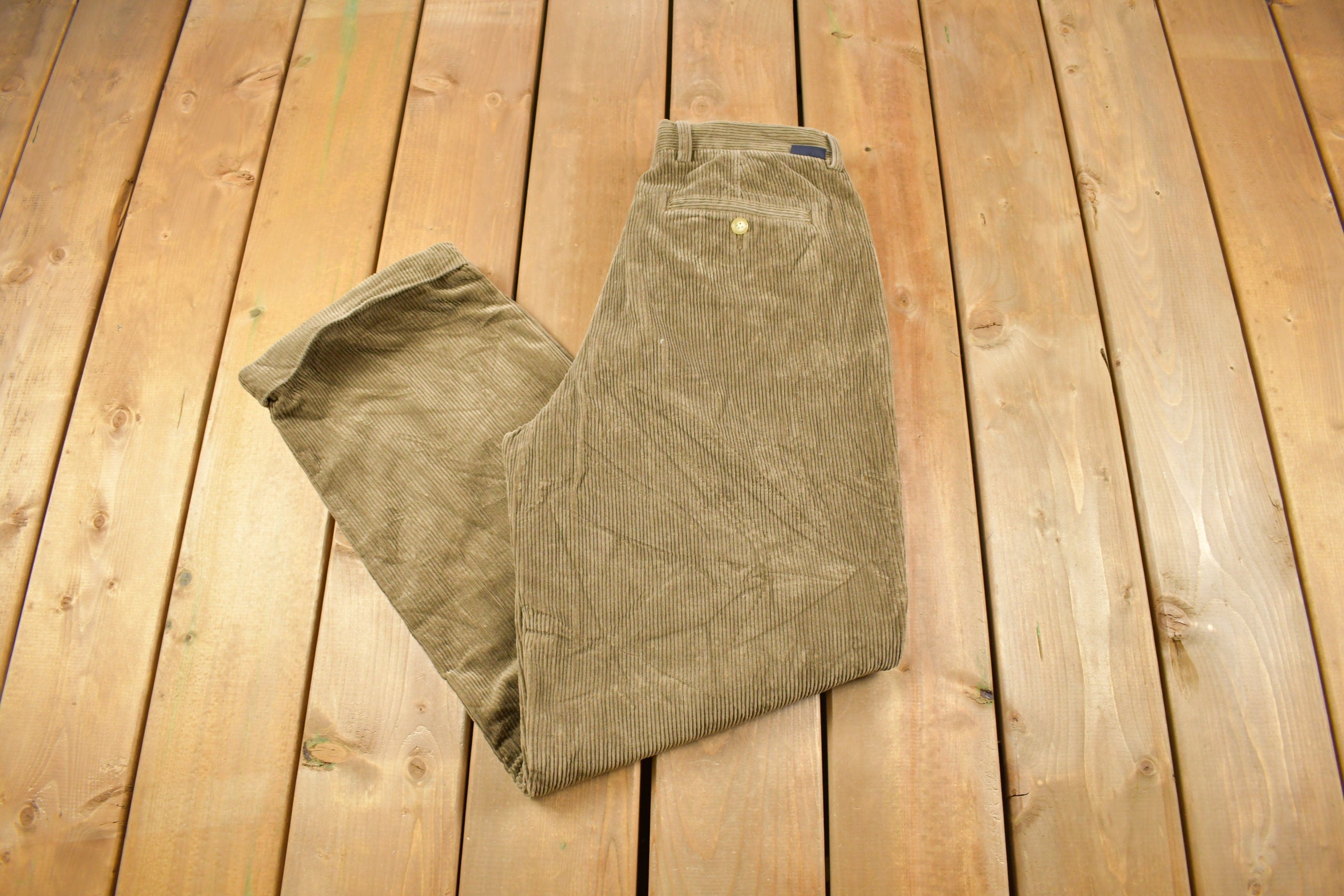Vintage 1990s Nautica Rigger Chunky Brown Corduroy Pants Size 32 x 30