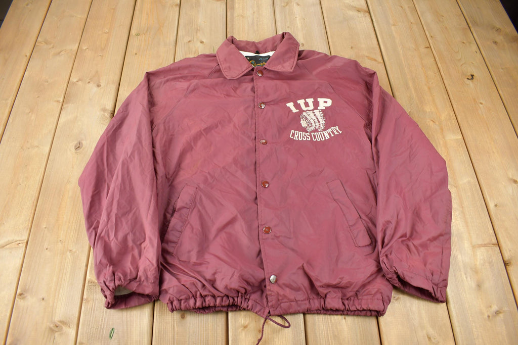 Vintage 1960s IUP Cross Country Champion Snap Button Jacket Size M Made In USA