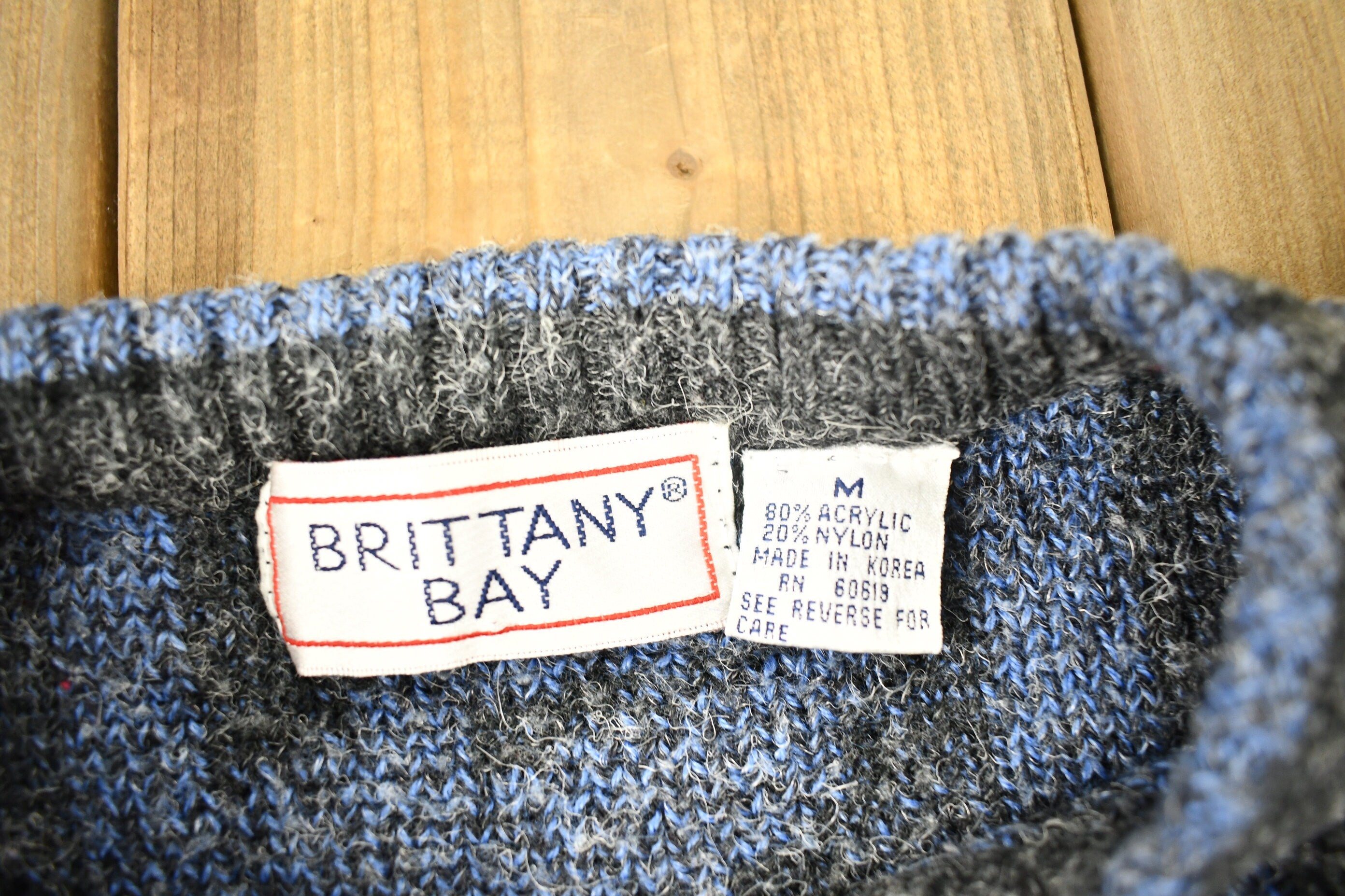 Vintage 1990s Brittany Bay Abstract Knitted Crewneck Sweater