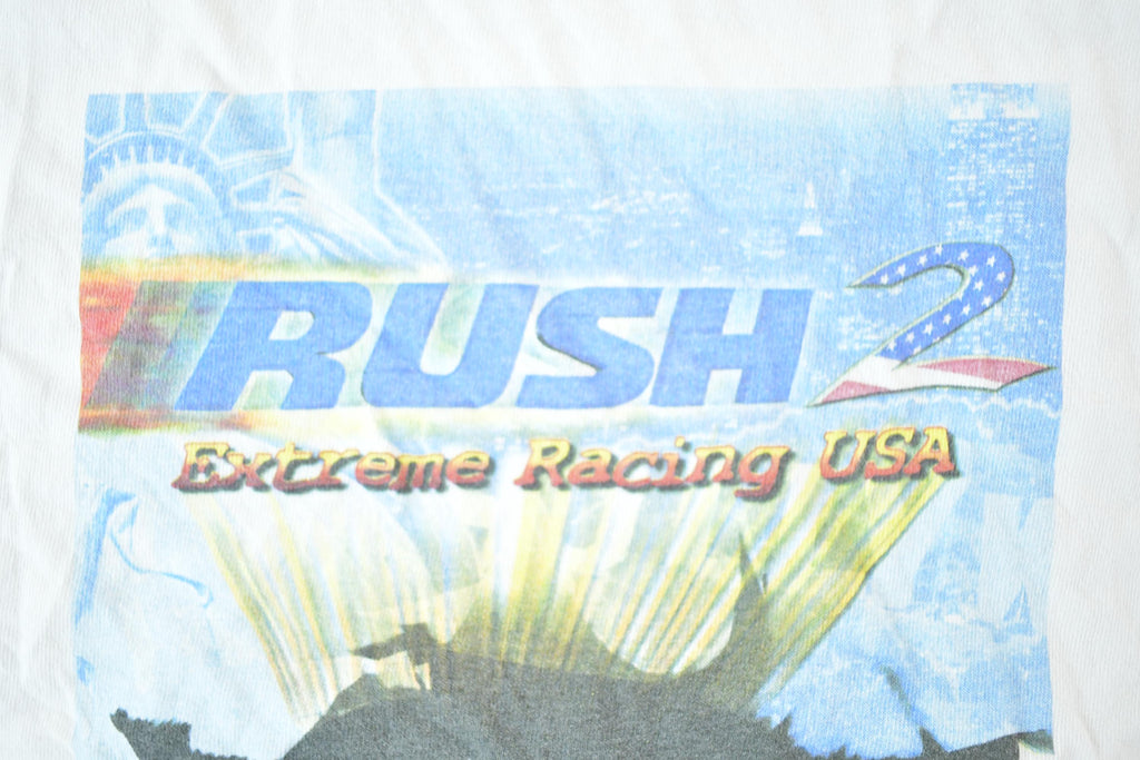 Vintage 1990s Midway Games Rush Extreme Racing USA Souvenir T-Shirt Men's L