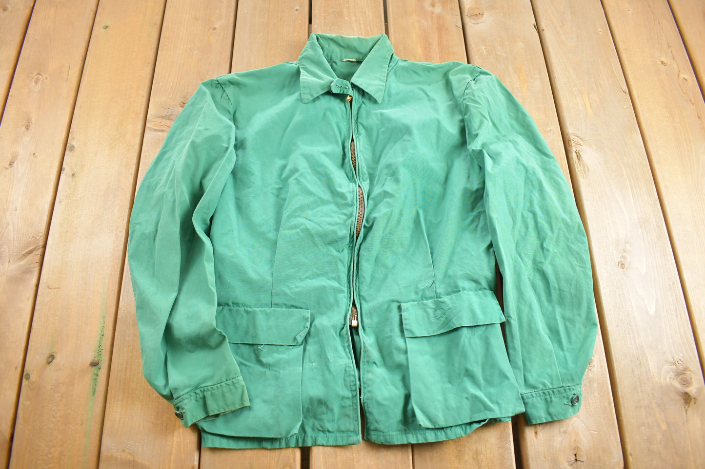 Vintage 1950s Kodiak Kloth Lightweight Robins Egg Hunting Jacket / True Vintage / Zero King Sportswear / Vintage Windbreaker / Outdoorsman