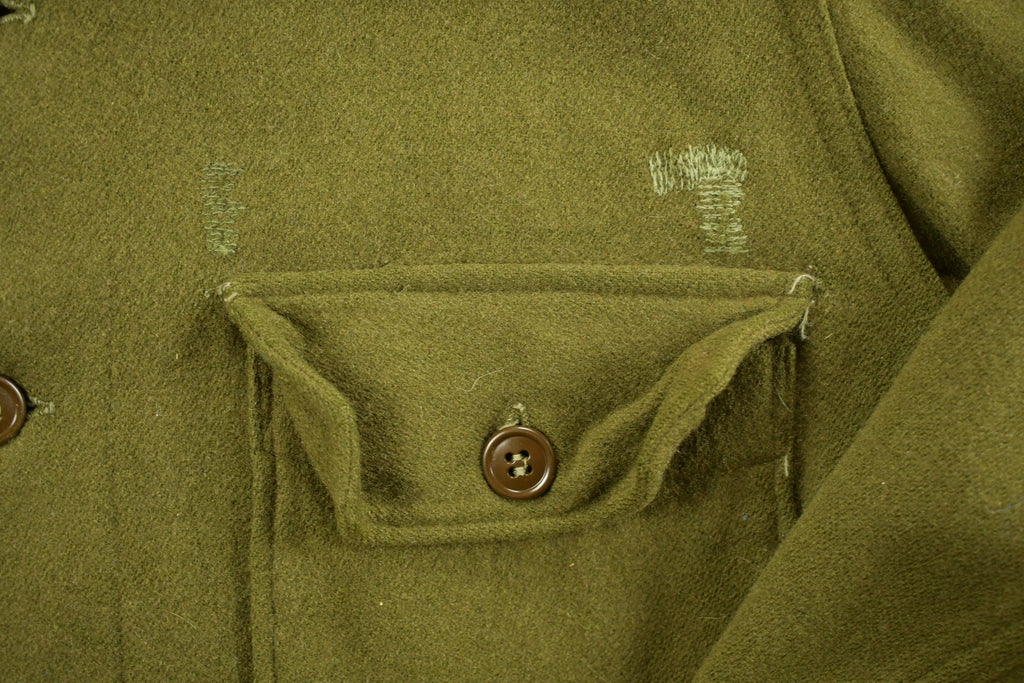 Vintage 1940s WW2 Wool Button Up Infantry Shirt
