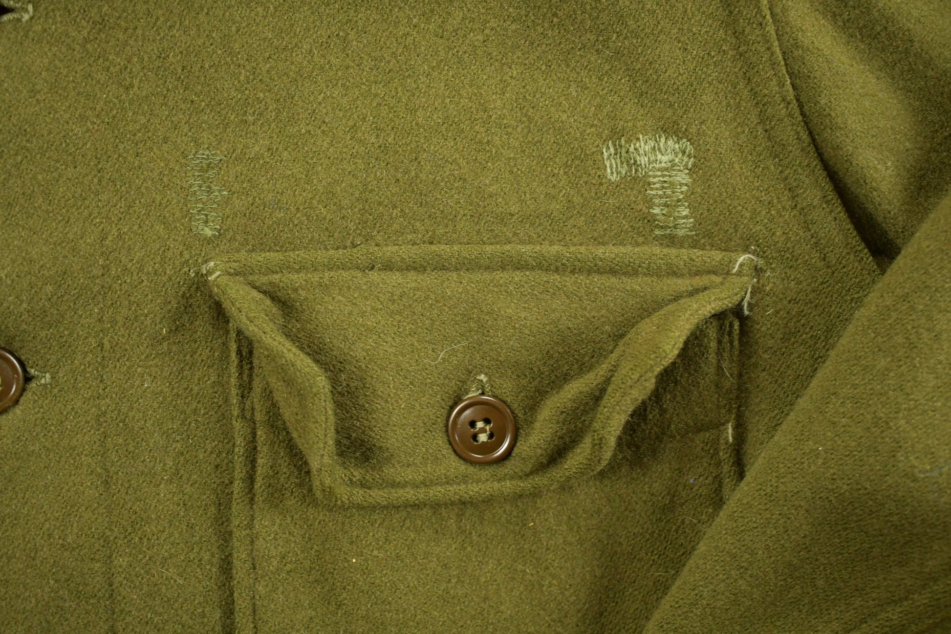 Vintage 1940s WW2 Wool Button Up Infantry Shirt