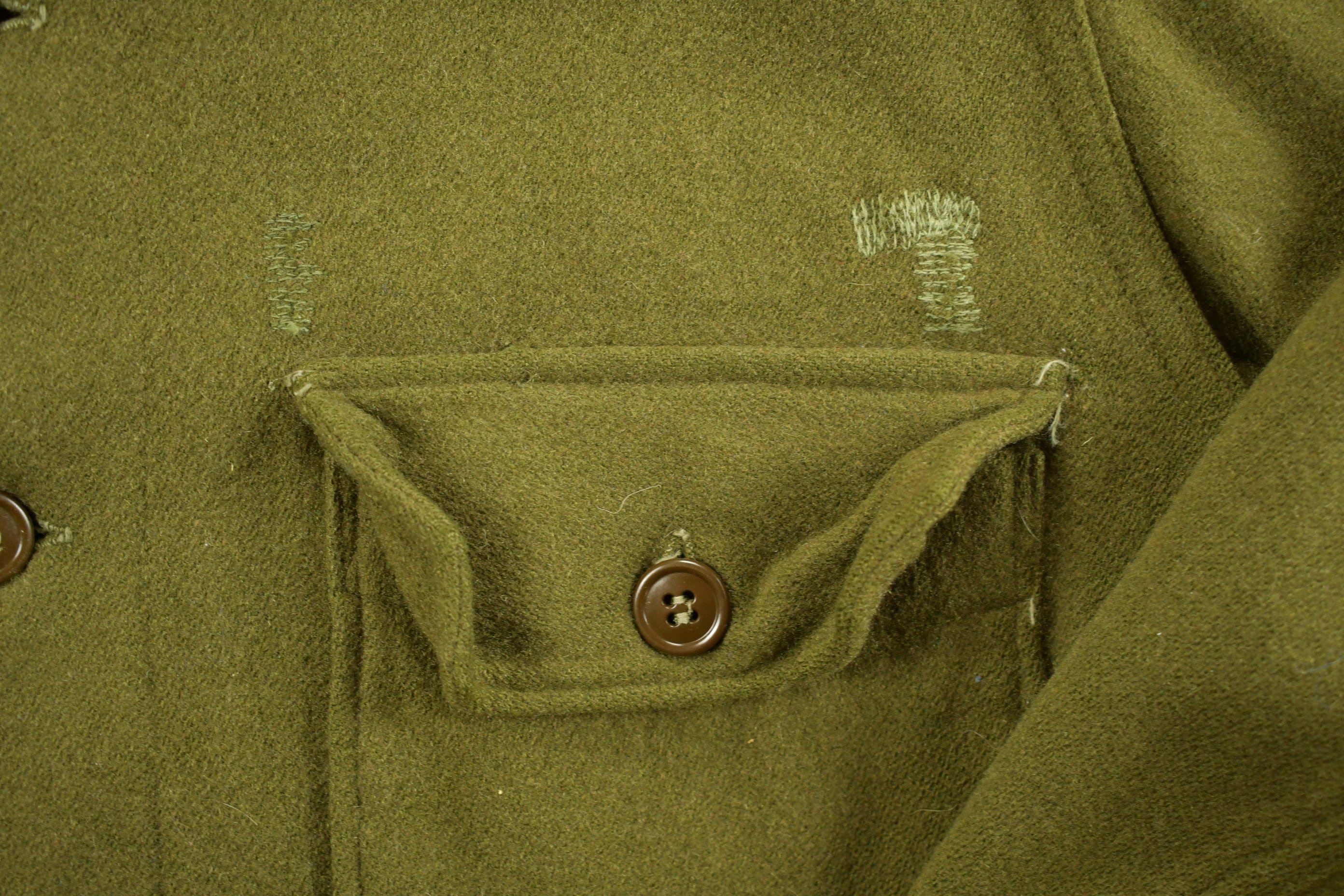 Vintage 1940s WW2 Wool Button Up Infantry Shirt