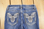 Vintage Deadstock Y2K Grace LA Bedazzled Low Rise Jeans Women's Size 27 x 32