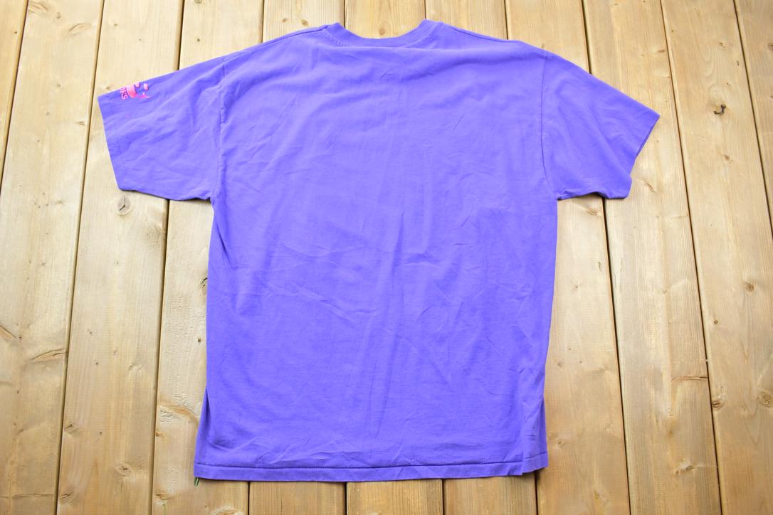 Vintage 1990s Brooks Neon Graphic T-Shirt / Vintage T Shirt / Streetwear / Graphic Tee / Single Stitch / Made In USA