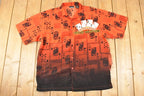 Vintage 1990s Texas Hold Em Abstract Button Up Shirt Men's XL