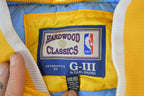 Vintage 1990s Deadstock NBA Hardwood Classics MPLS Minneapolis Lakers Satin Button Up Windbreaker Basketball Jacket