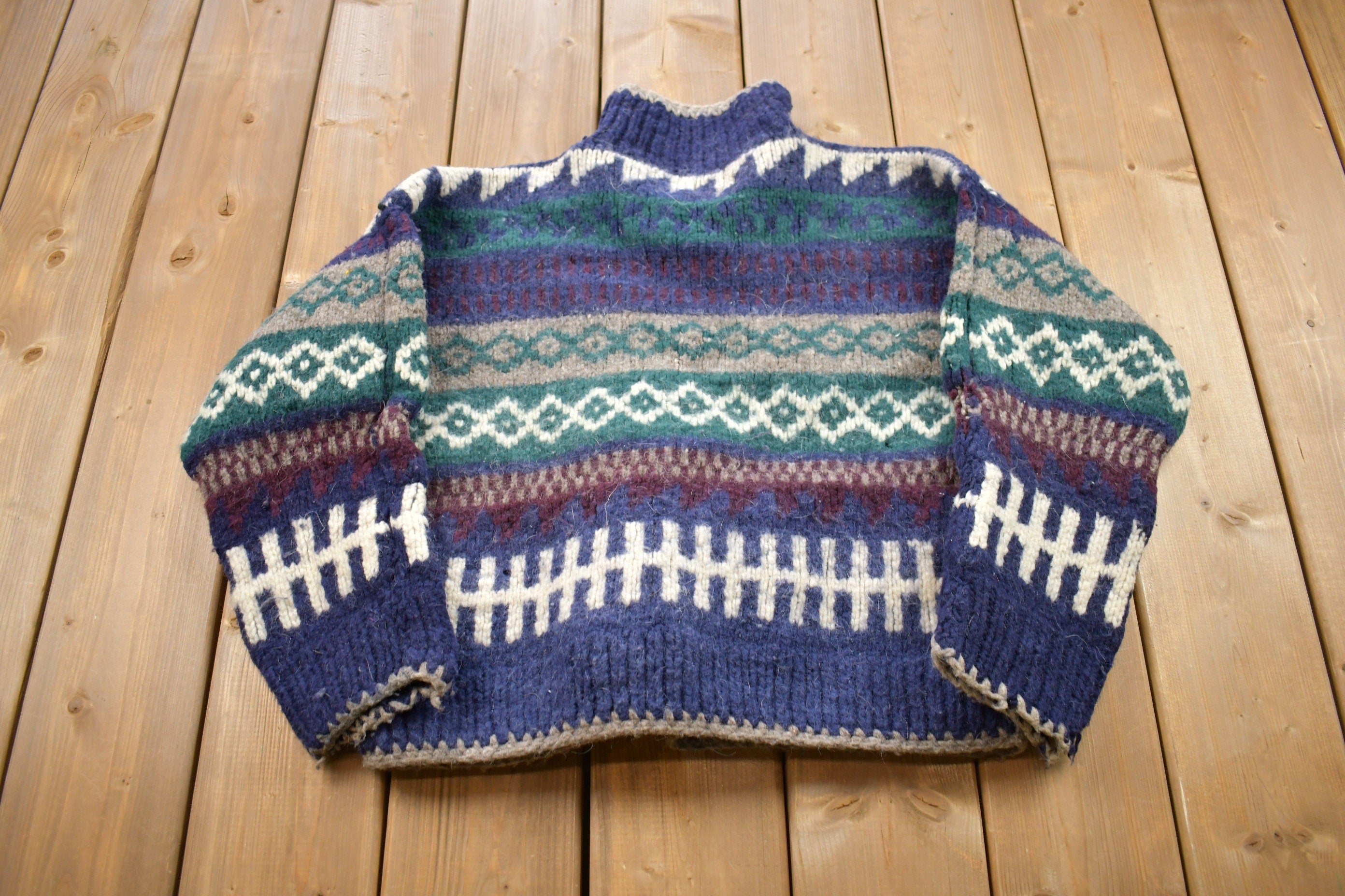 Vintage 1990s Nordic Knitted Crewneck Sweater