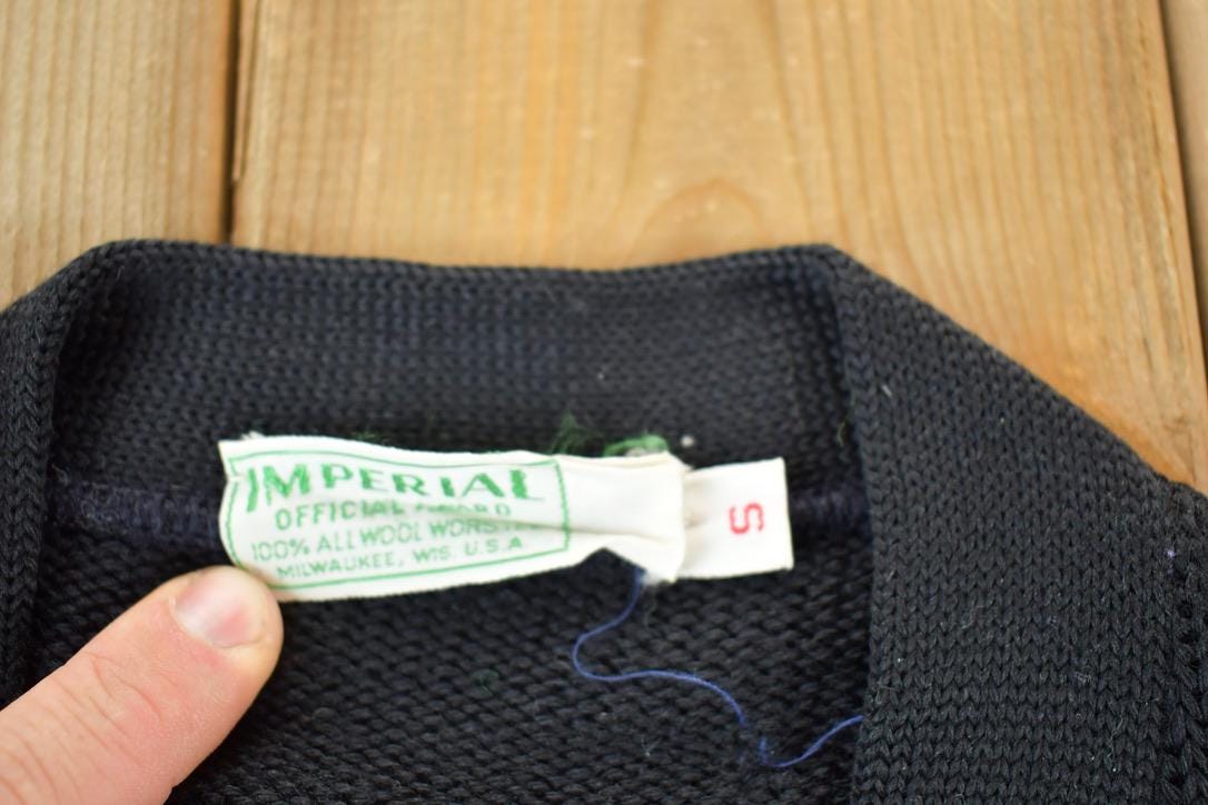 Vintage 1950s Imperial Knit Perfect Mild Distress Cardigan Sweater Made In USA