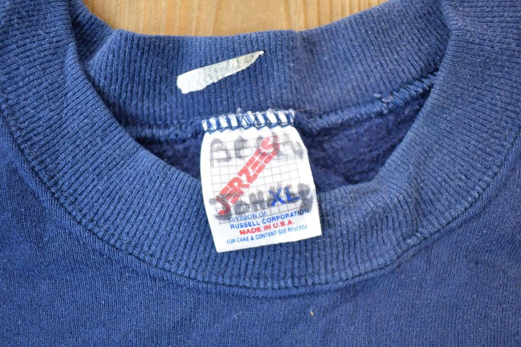 Vintage 1990s Jerzees Blank Blue Crewneck Sweatshirt